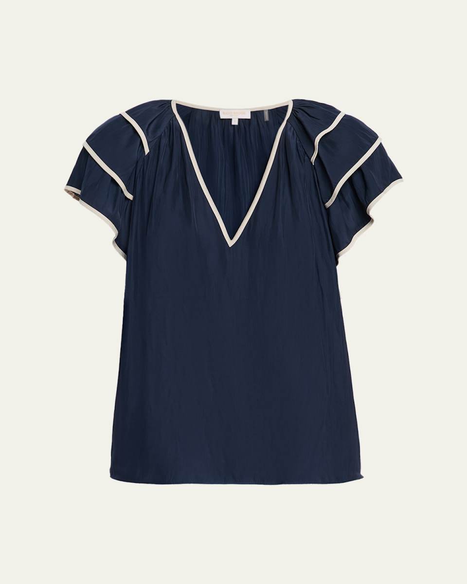 Jordan Tiered Ruffle-Sleeve Blouse
